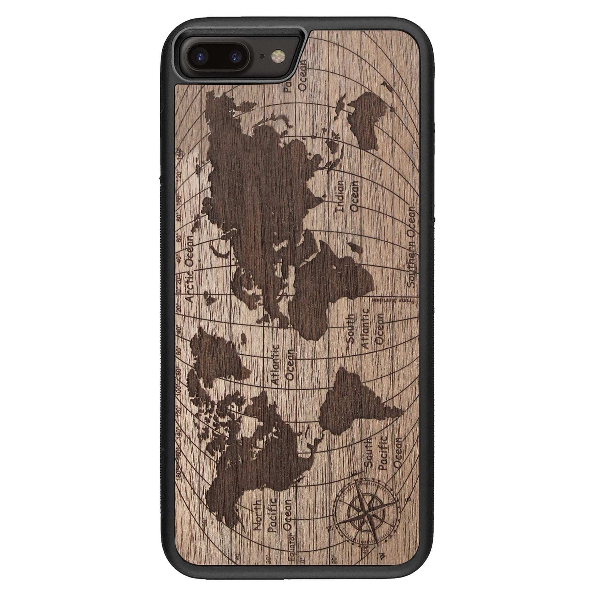 Wooden Case for iPhone 8 Plus World Map