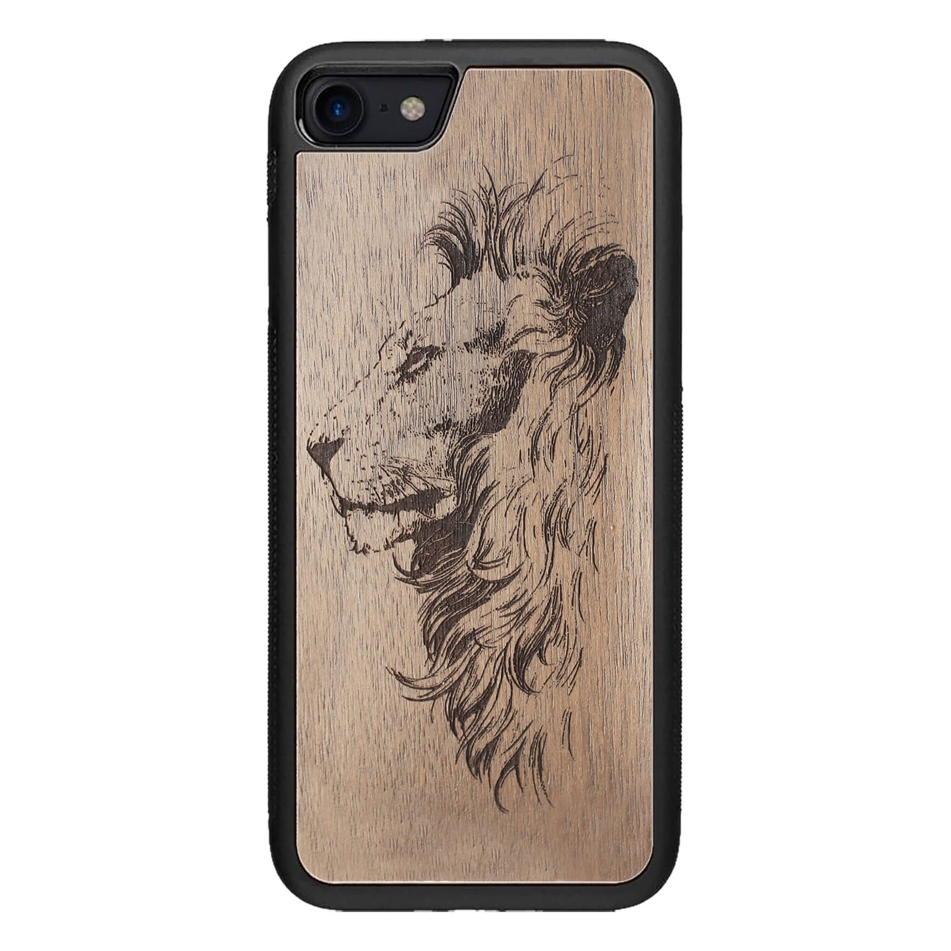 Wooden Case for iPhone SE 3 generation case Lion
