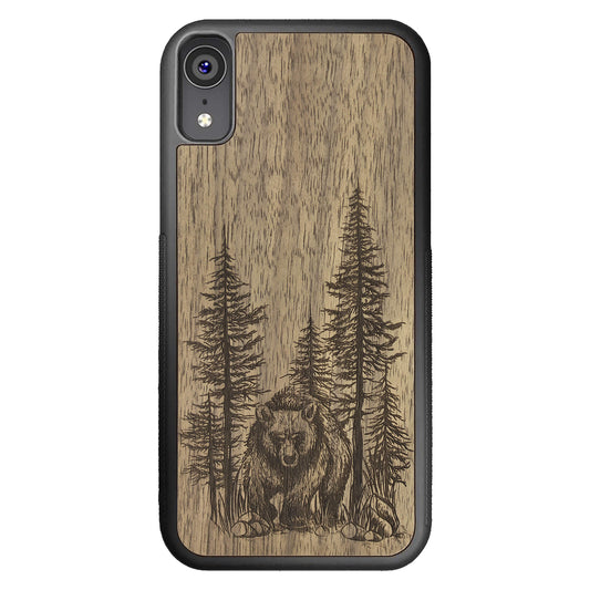Wooden Case for iPhone XR Bear Forest