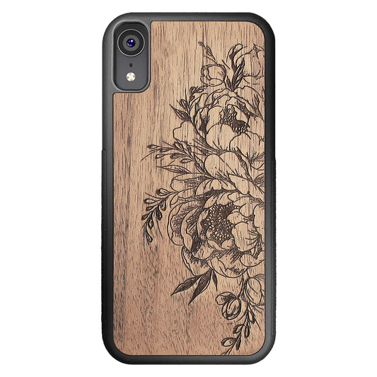 Wooden Case for iPhone XR Flowers