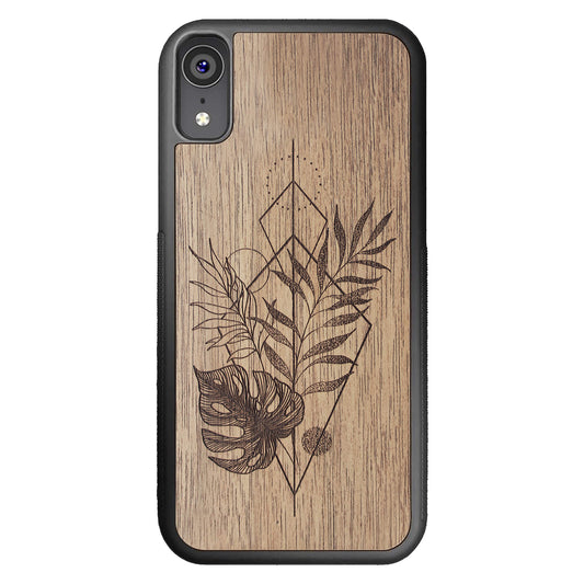 Wooden Case for iPhone XR Monstera