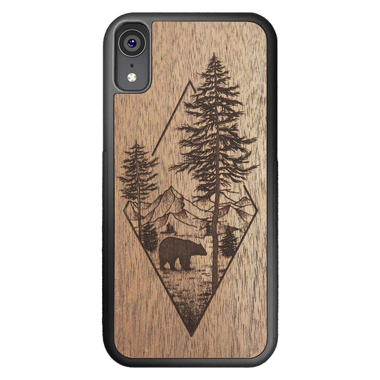 Wood phone case for iPhone XR compatible protective cell phone