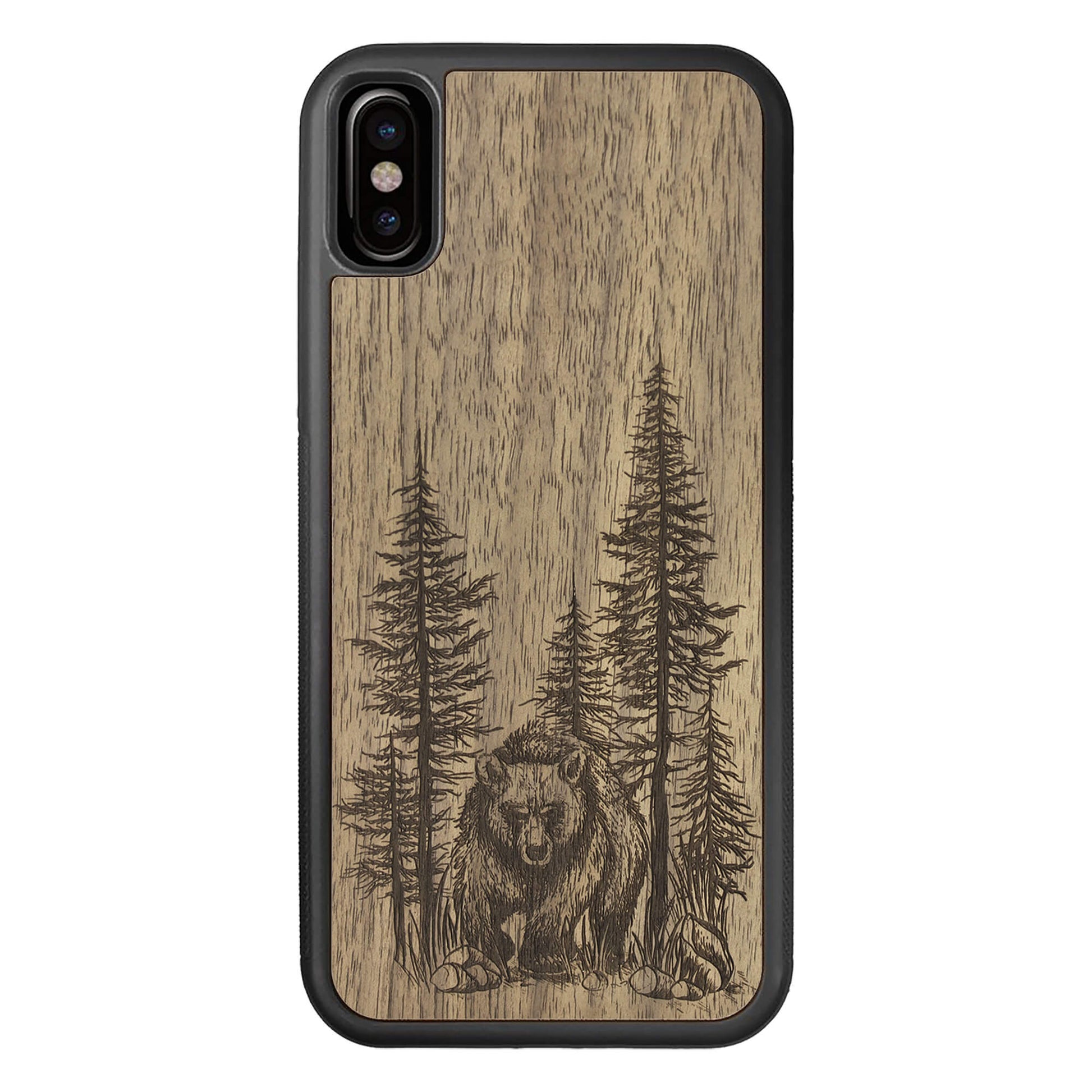 Wooden Case for iPhone XS/X Bear Forest