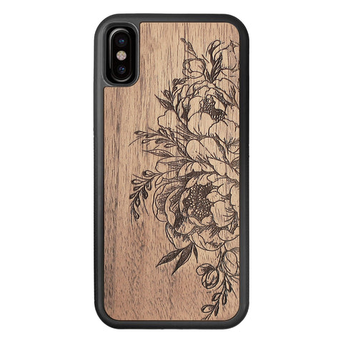 Wooden Case for iPhone XS/X Flowers