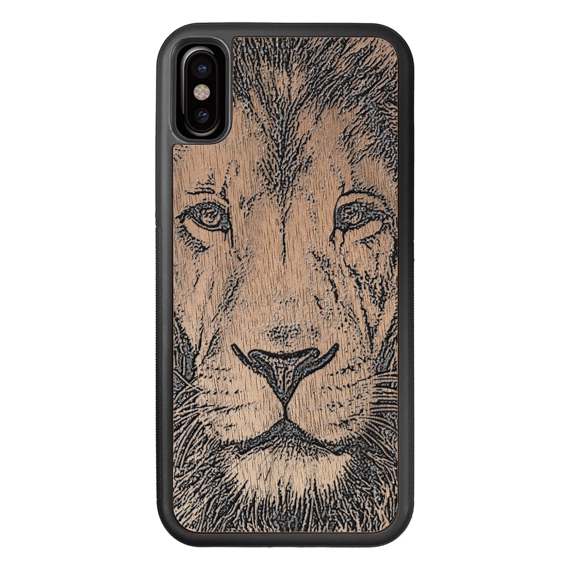 Wooden Case for iPhone XS/X Lion face