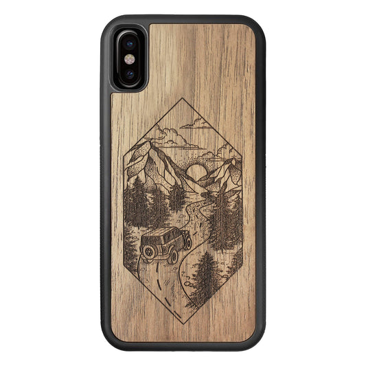 Wooden Case for iPhone XS/X Mountain Road