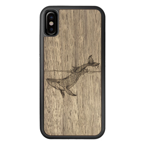 Wooden Case for iPhone XS/X Whale