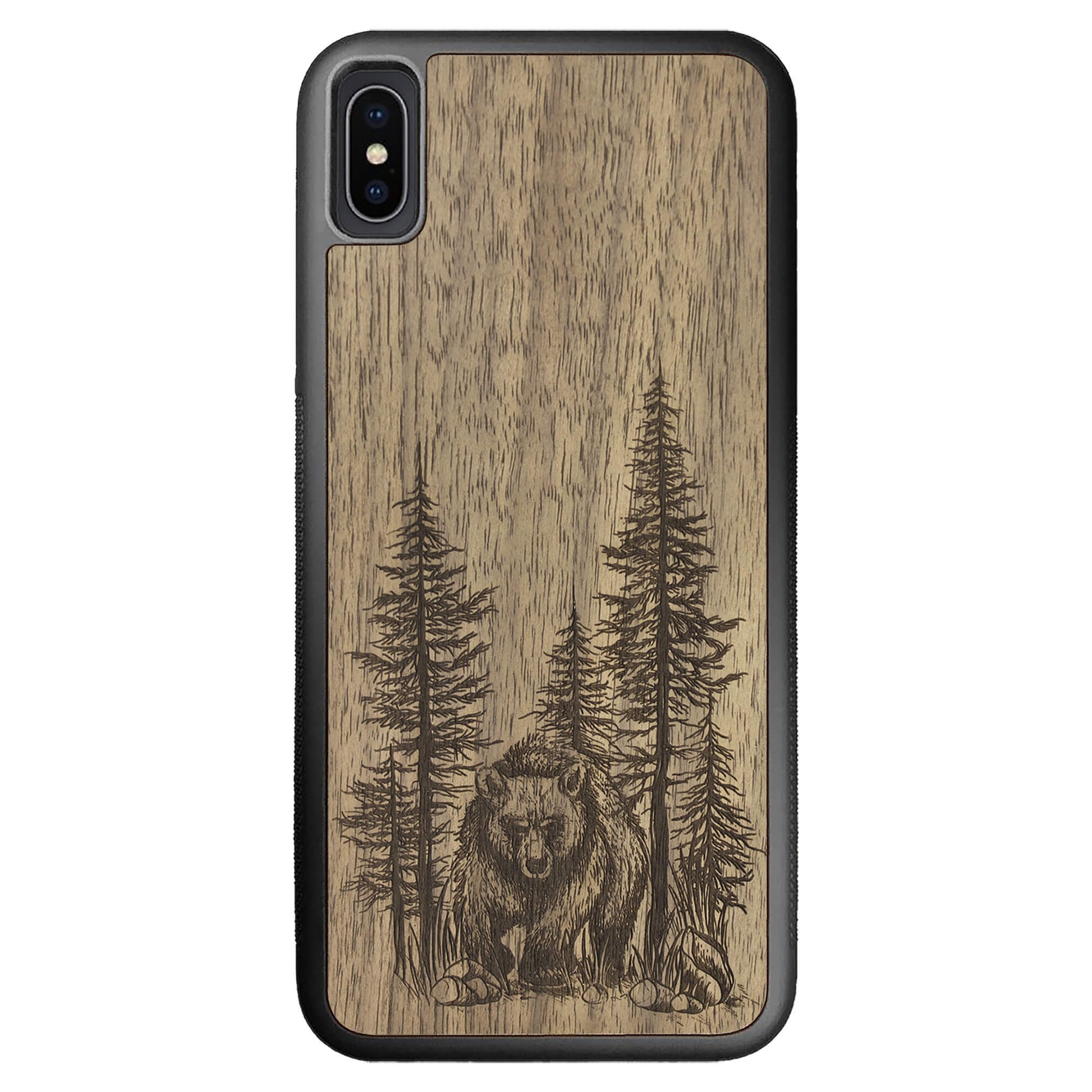 Wooden Case for iPhone XS Max Bear Forest