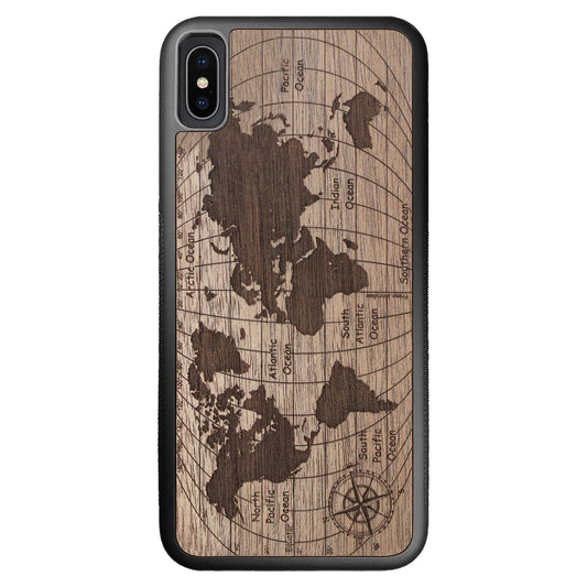 Wooden Case for iPhone XS Max World Map