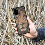 Wooden Galaxy Note 9 Case Lion face
