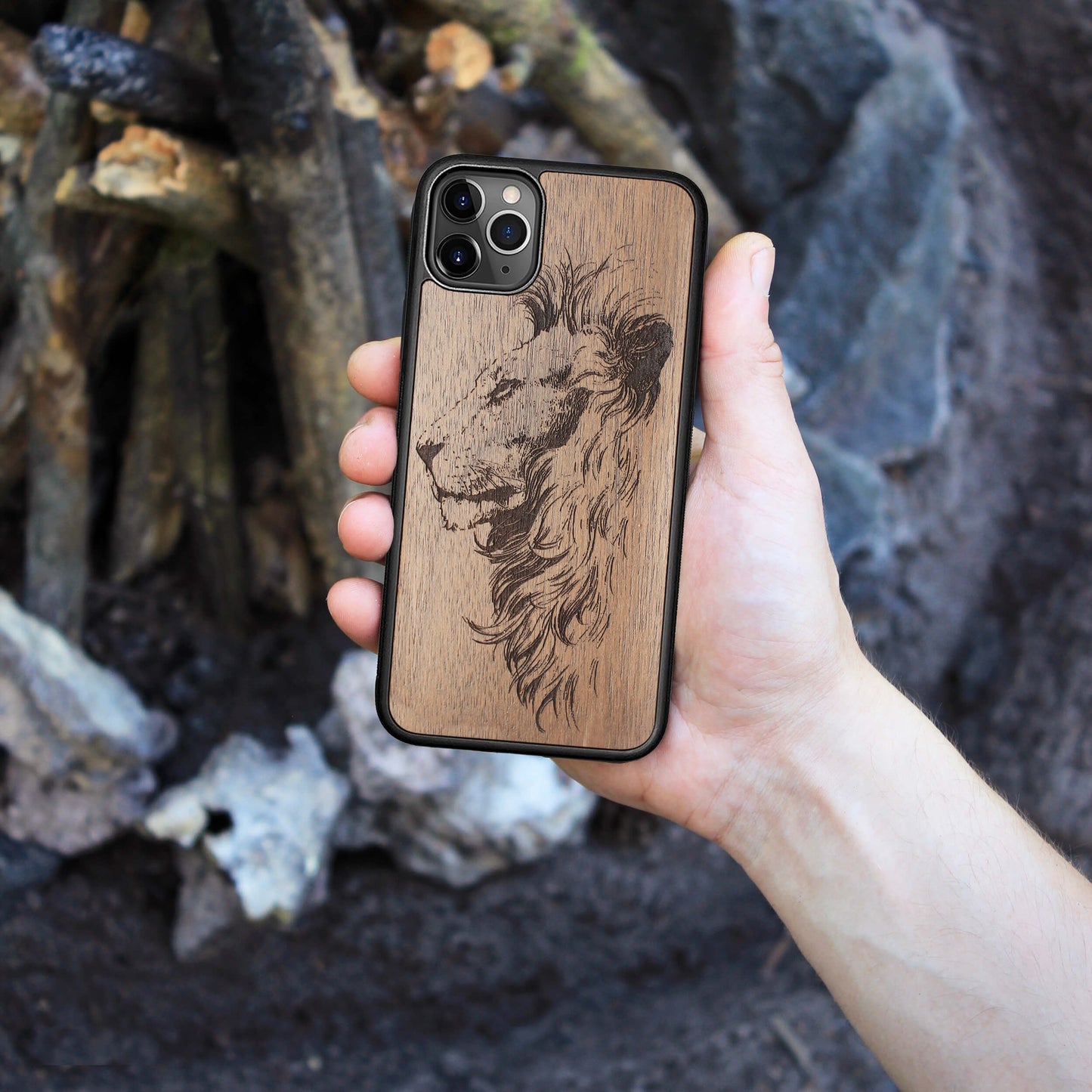 Wood iPhone Case 5/5S Lion