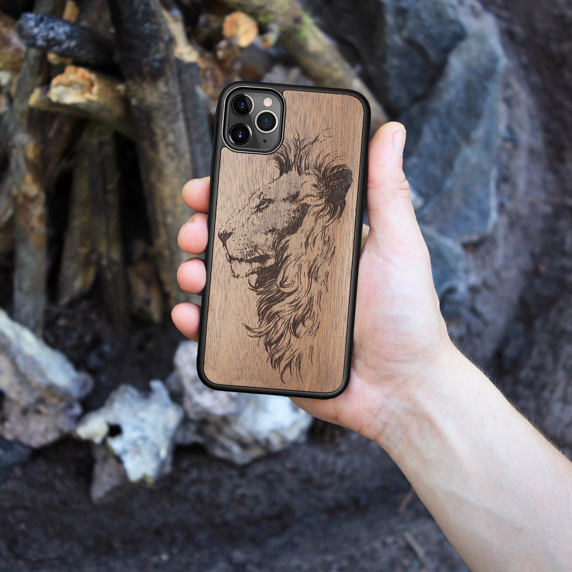 Wood iPhone Case 8 Plus Lion