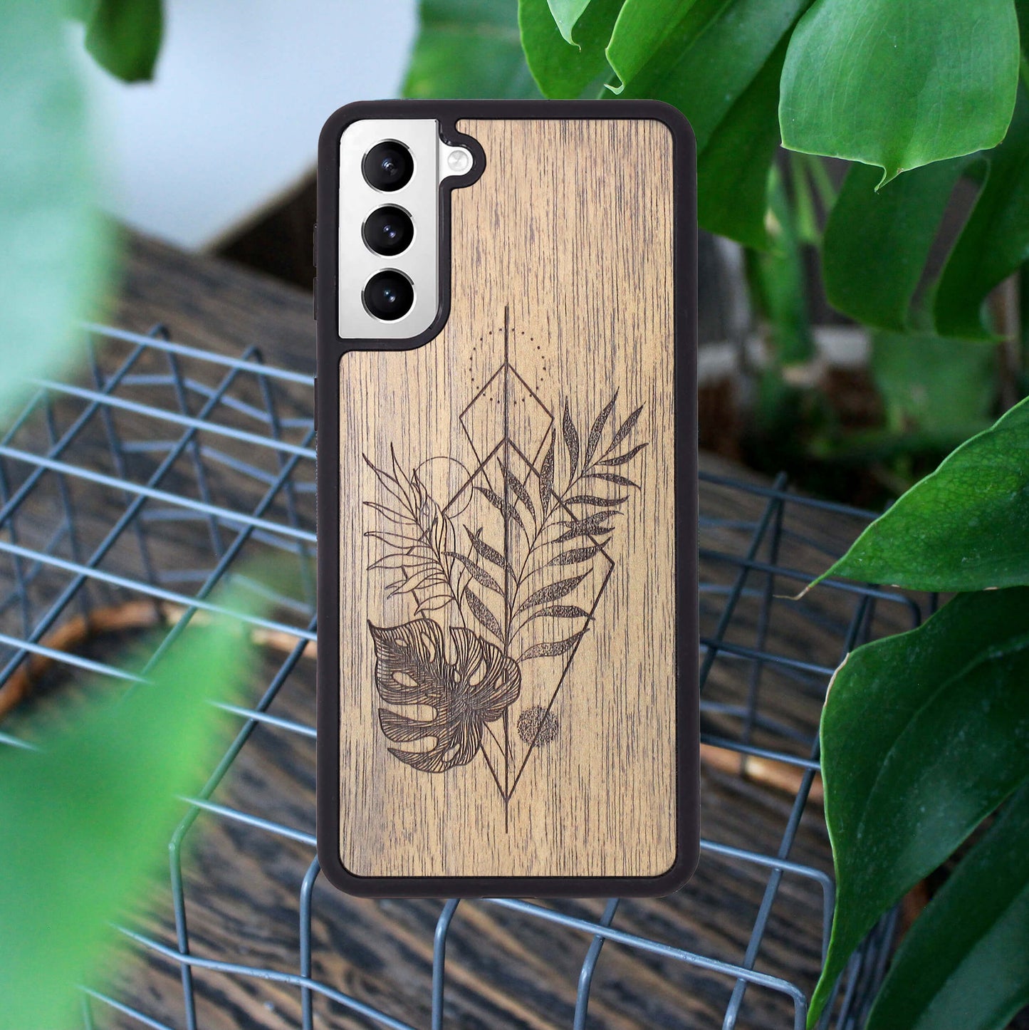 Wood Galaxy S9 Plus Case Monstera