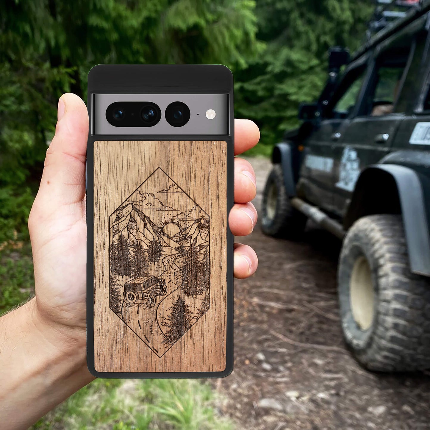 Wood Google Pixel 7 Case Mountain Road