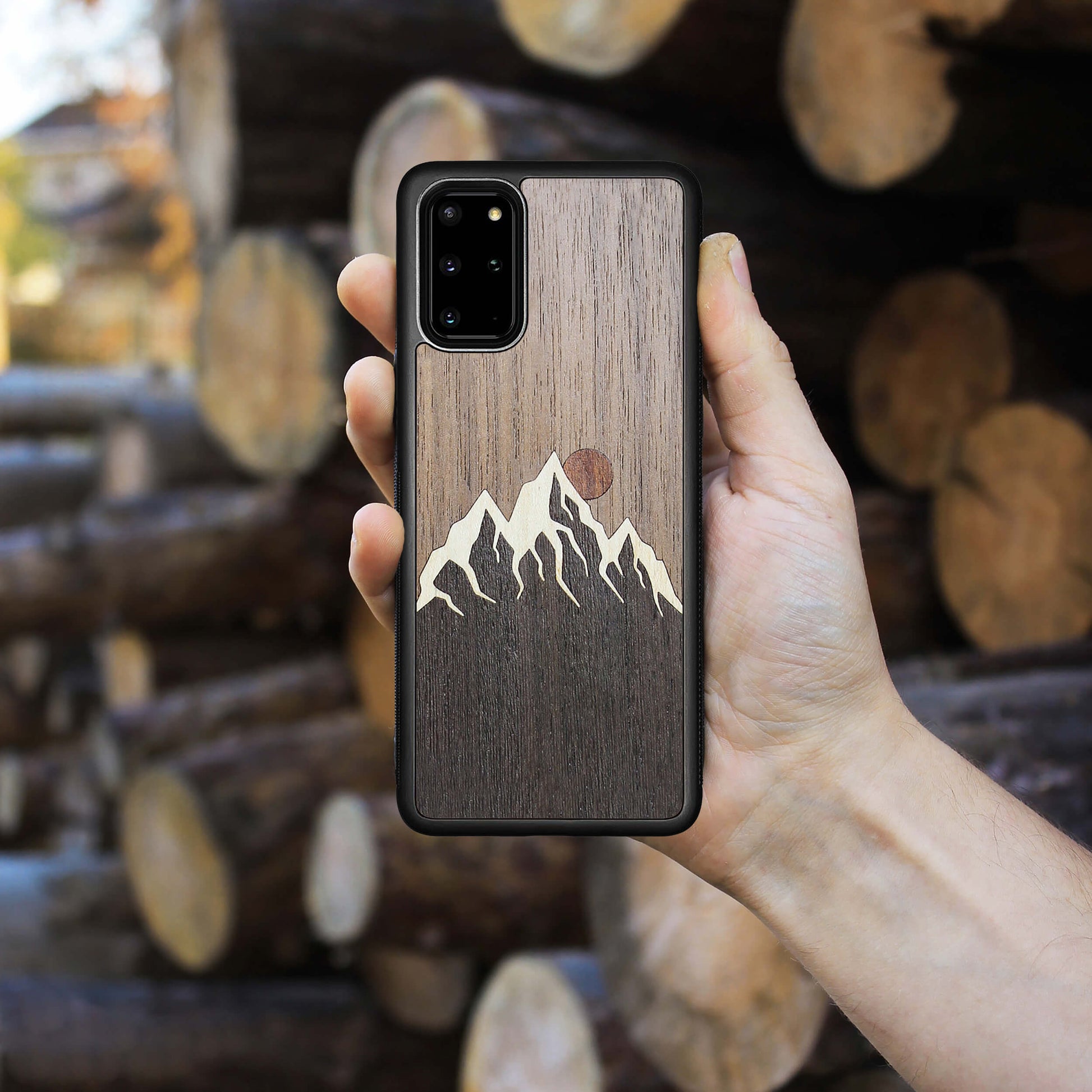 Wooden Galaxy S20 Case Mountain