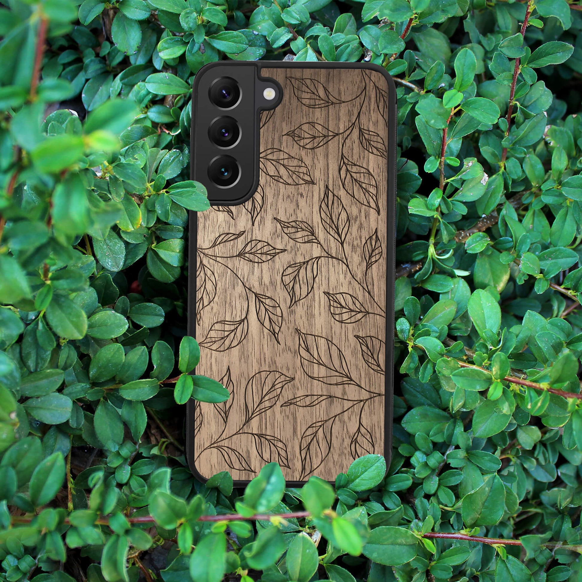 Wood Galaxy Note 8 Case Botanical Leaves