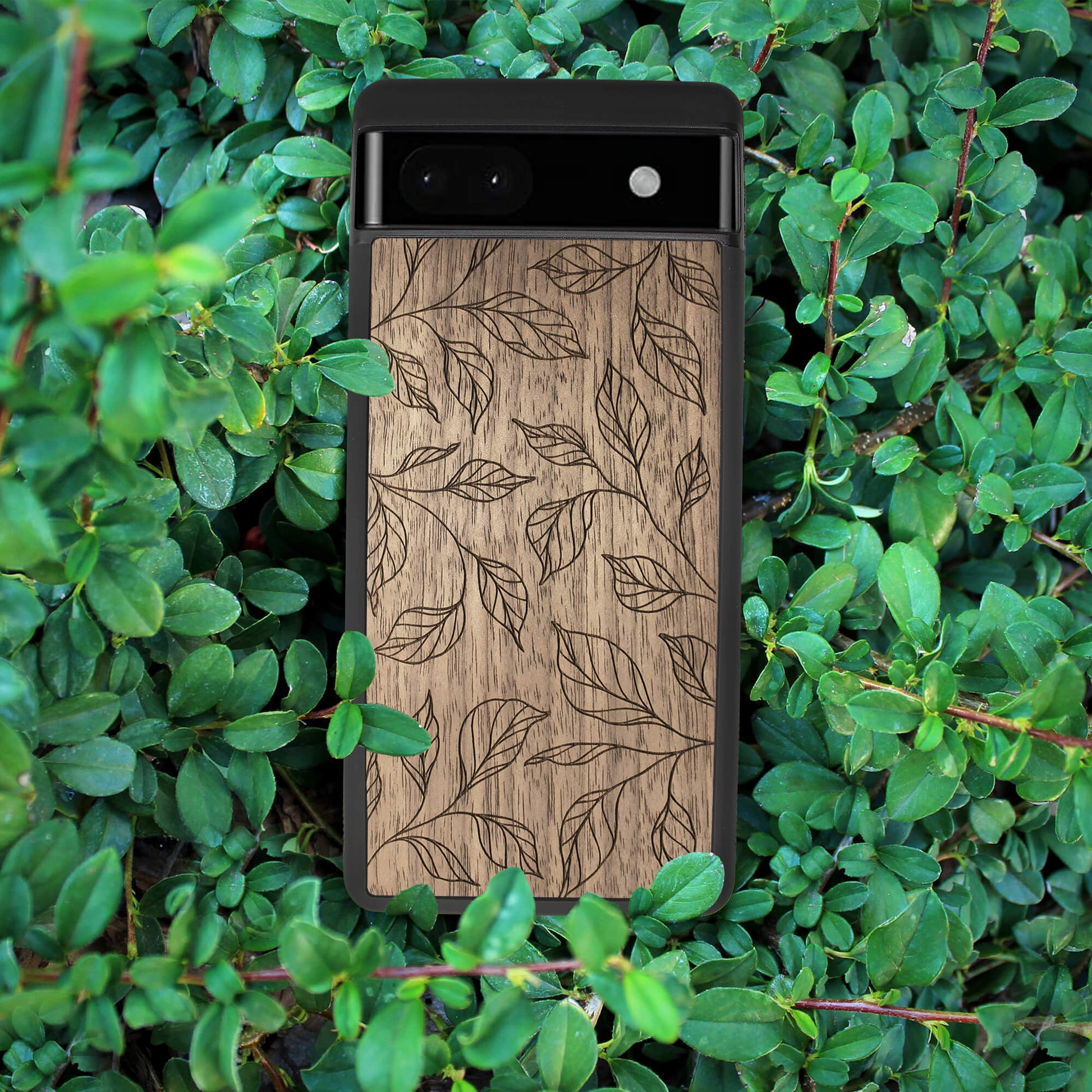 Wood Pixel 6A Case Botanical Leaves