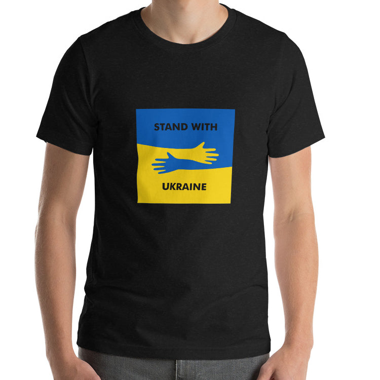 Ukrainian Flag T Shirt, Stand with Ukraine - Short-sleeve Unisex Graphic Tee Shirts