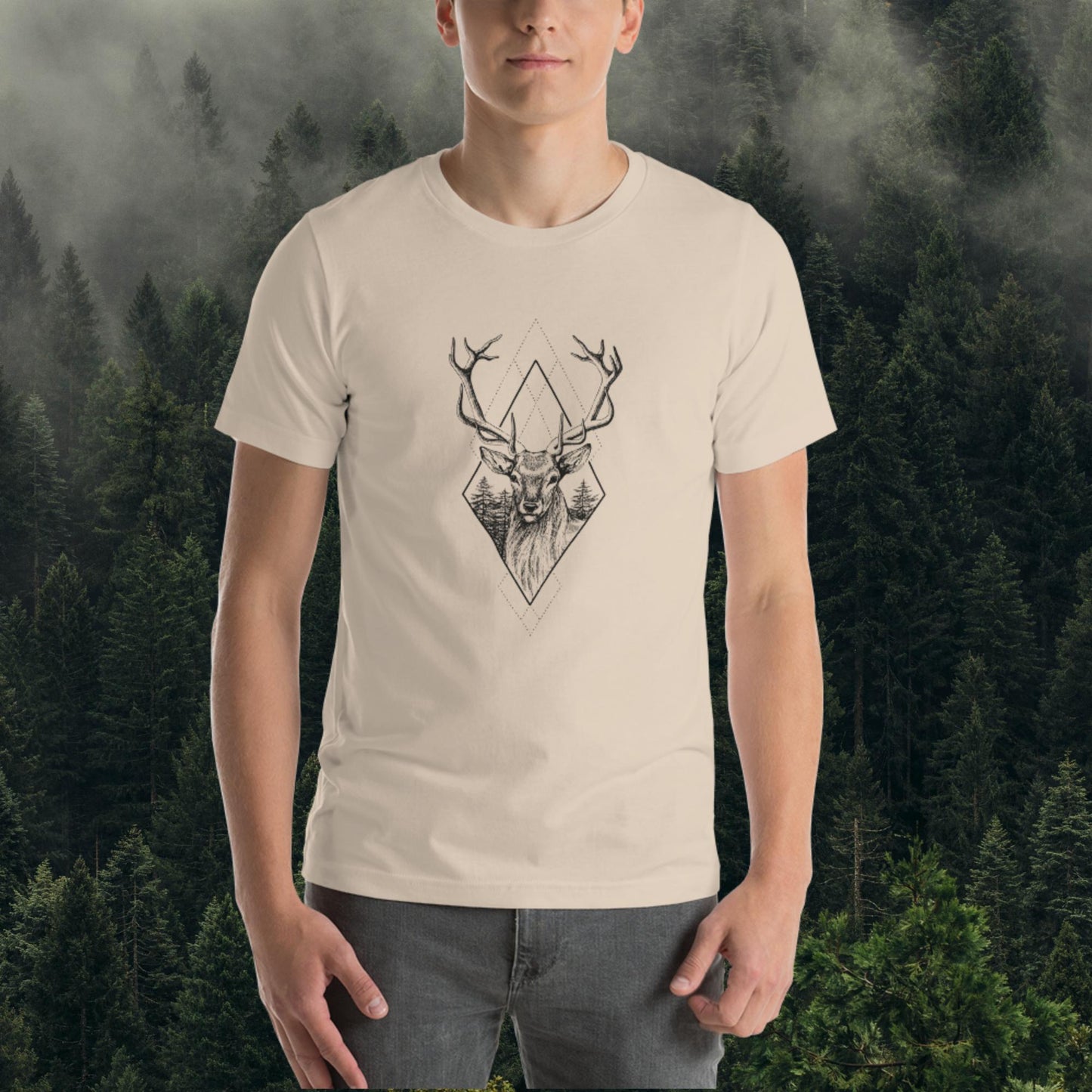 Deer Forest - Unisex Tees, Graphic T Shirts for Women, Mens Shirts, Cotton Graphic Shirt