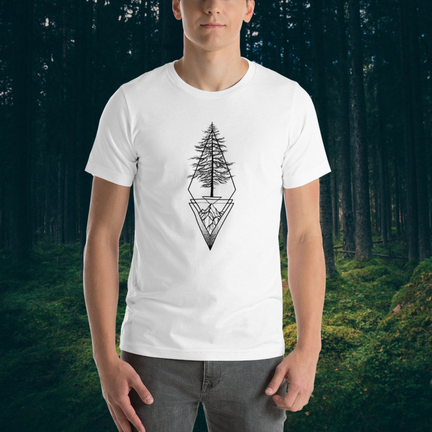 Mountain Picea - Cotton Graphic Tees, Shirts for Men, Tee Shirts for Women
