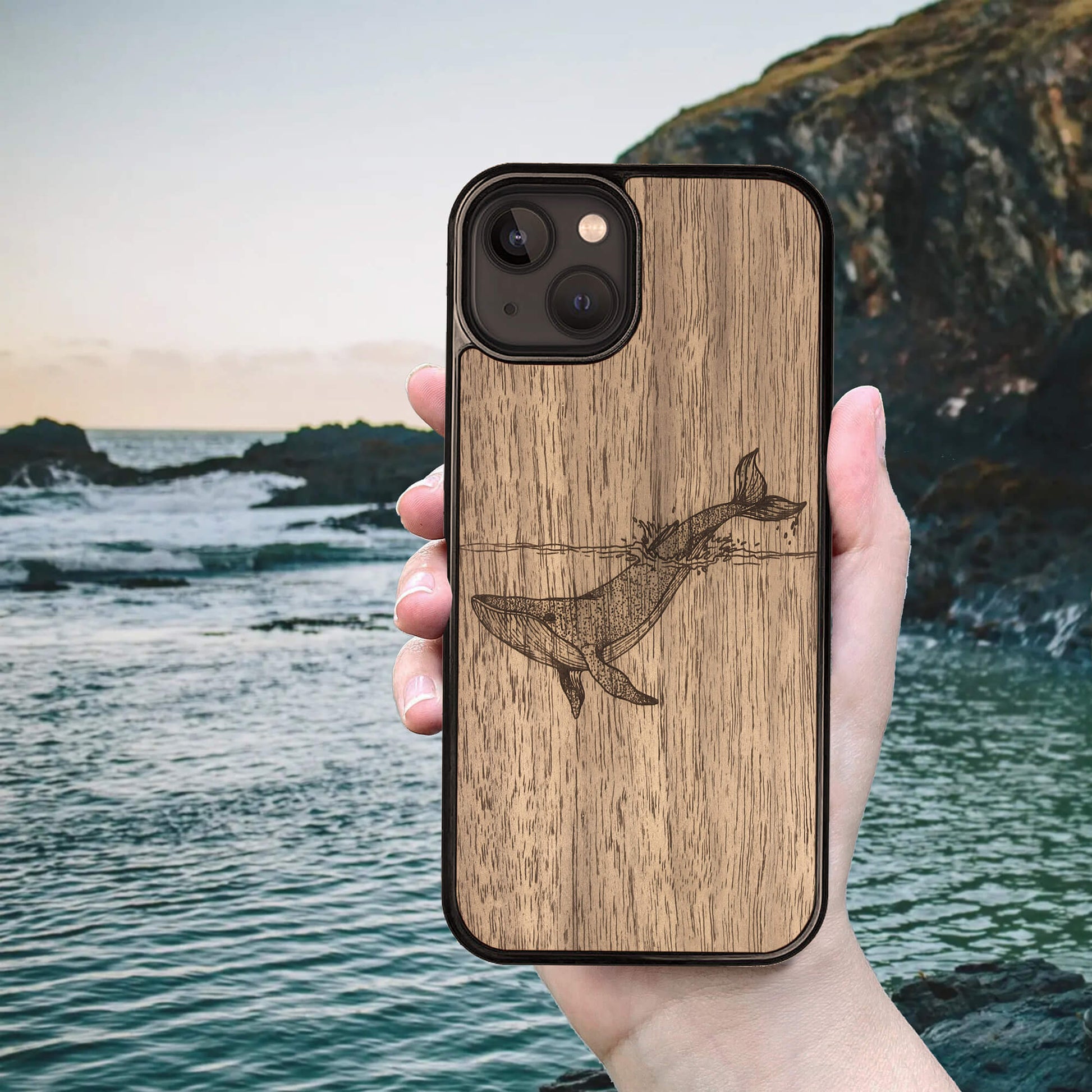 Wood iPhone 12 Mini Case Whale