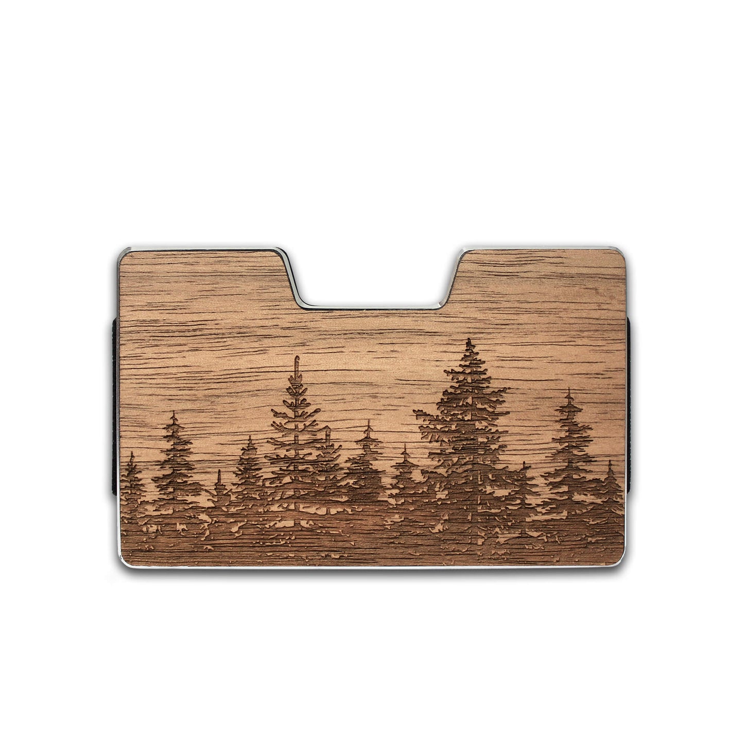 Forest - Wooden Credit Card Holder with Money Clip Wallet