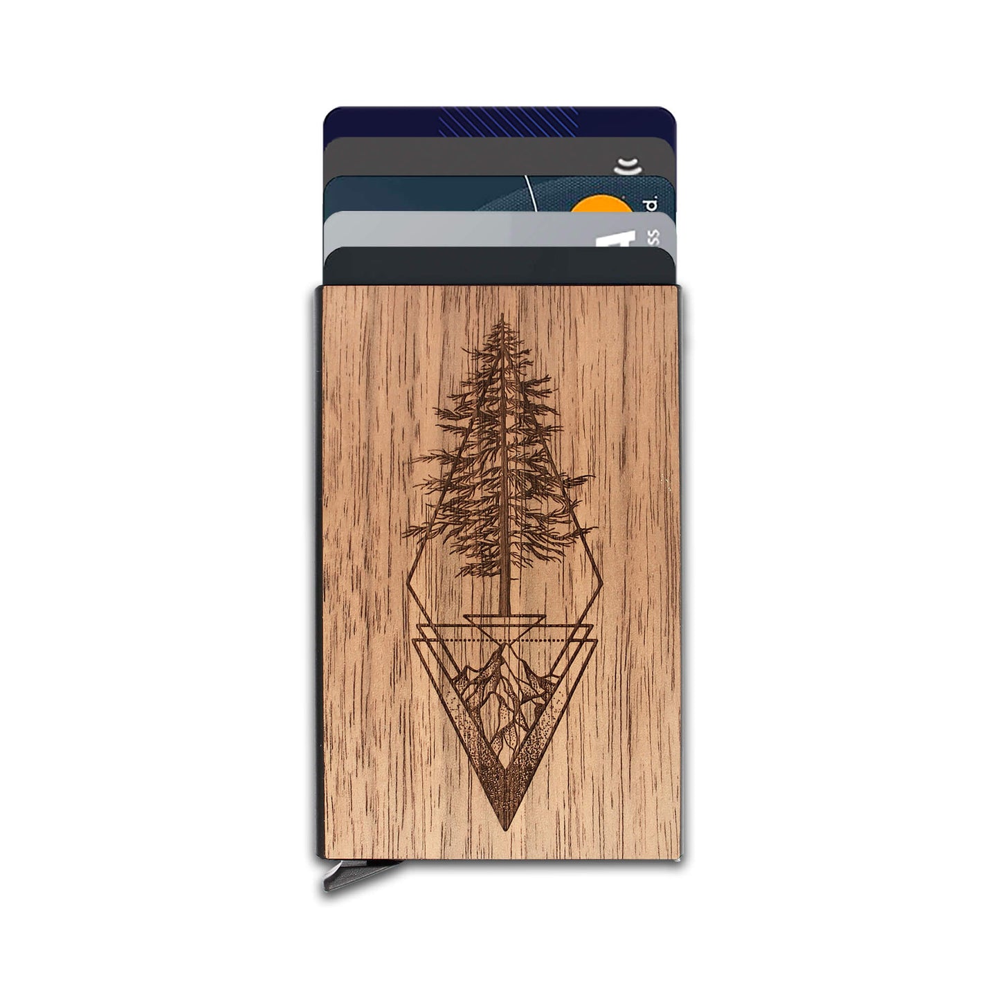 Picea - Metal Credit Card Holder with Wooden front