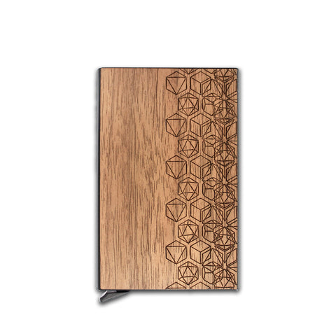 Geometry - Wood & Metal Credit Card Holder with Pop Up