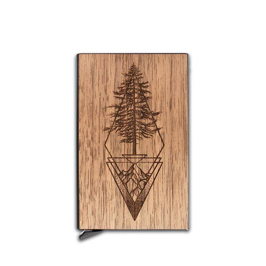 Picea - Metal Credit Card Holder with Wooden front
