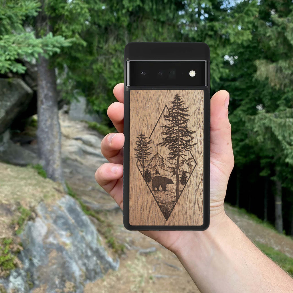 Wood Pixel 5A 5G Case Woodland Bear