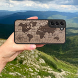 Wood Galaxy S21 Plus Case World Map